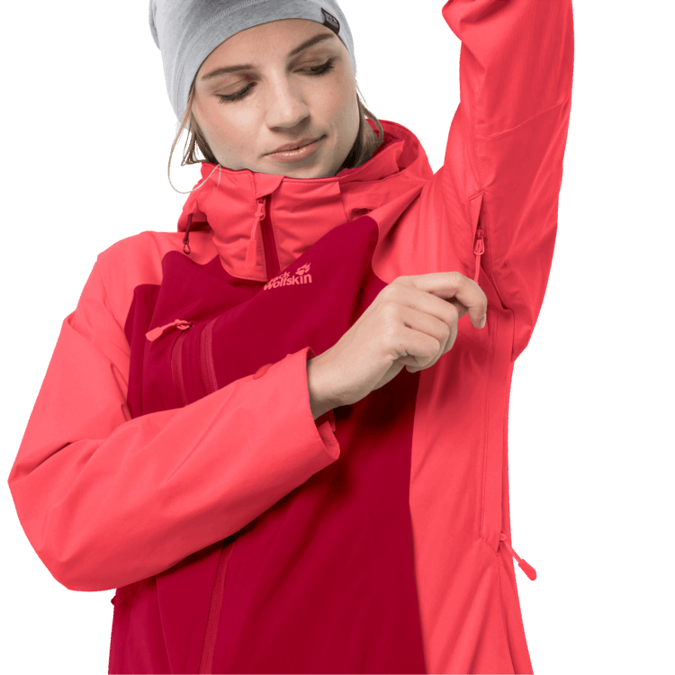 Scarlet New Brand Jack Wolfskin Women's Mount Emin Jacket