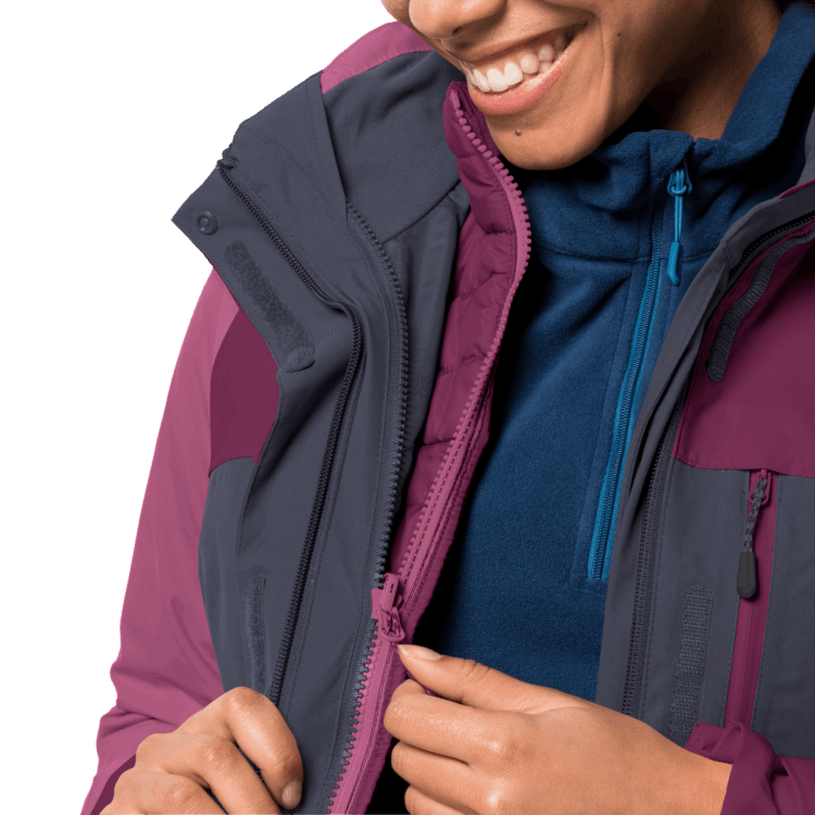 Women's Whitney Peak 3In1 Origin Graphite Brand Jack Wolfskin