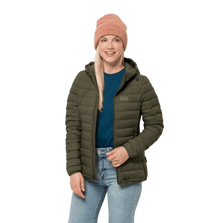 Women's Glowing Mountain Jacket Bonsai Green Brand Brand Jack Wolfskin