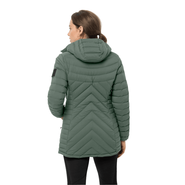 Brand Jack Wolfskin New Women's Athletic Down Coat Hedge Green