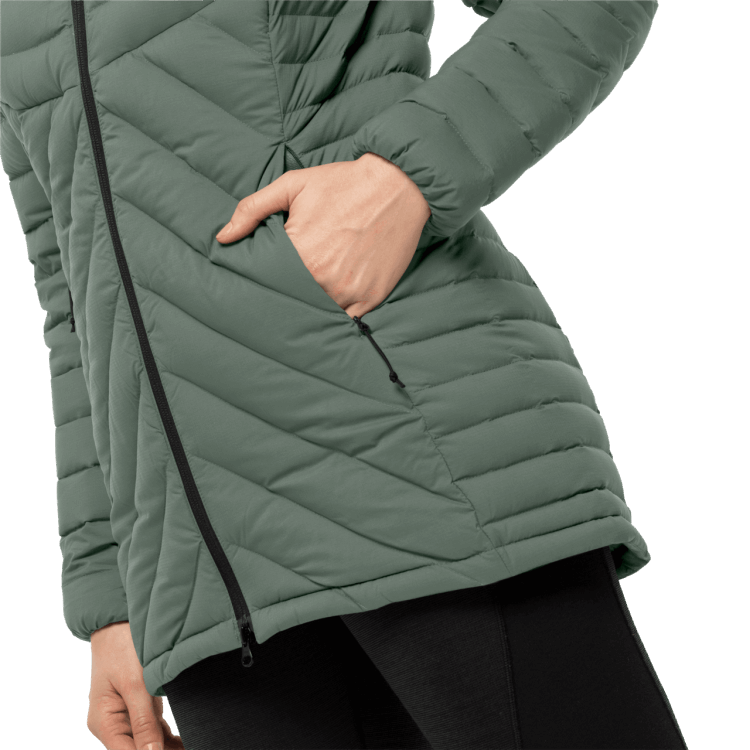 Brand Jack Wolfskin New Women's Athletic Down Coat Hedge Green