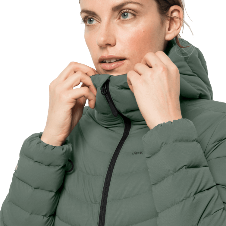 Brand Jack Wolfskin New Women's Athletic Down Coat Hedge Green