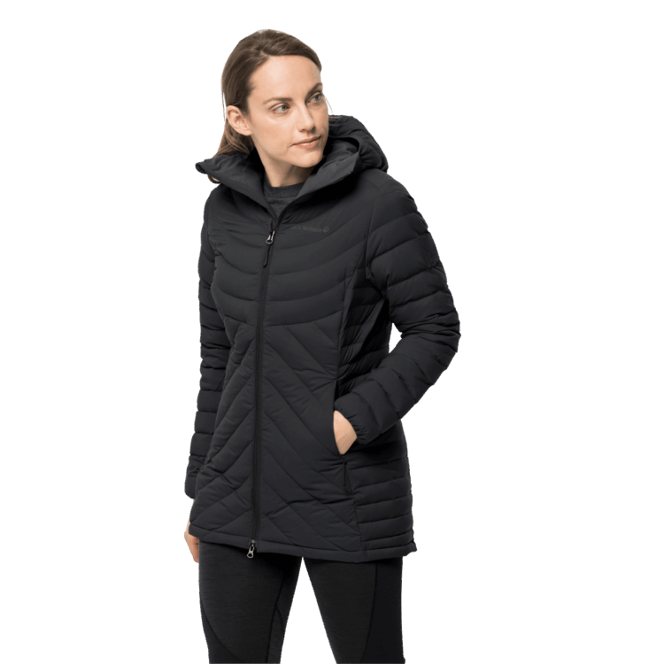 Brand Jack Wolfskin Fashion Black Women's Athletic Down Coat