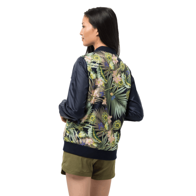 Women's Paradise Blouson Brand Jack Wolfskin Midnight Blue All Over Origins