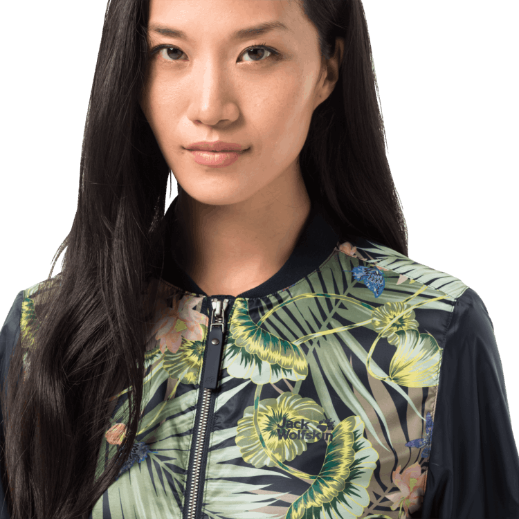 Women's Paradise Blouson Brand Jack Wolfskin Midnight Blue All Over Origins