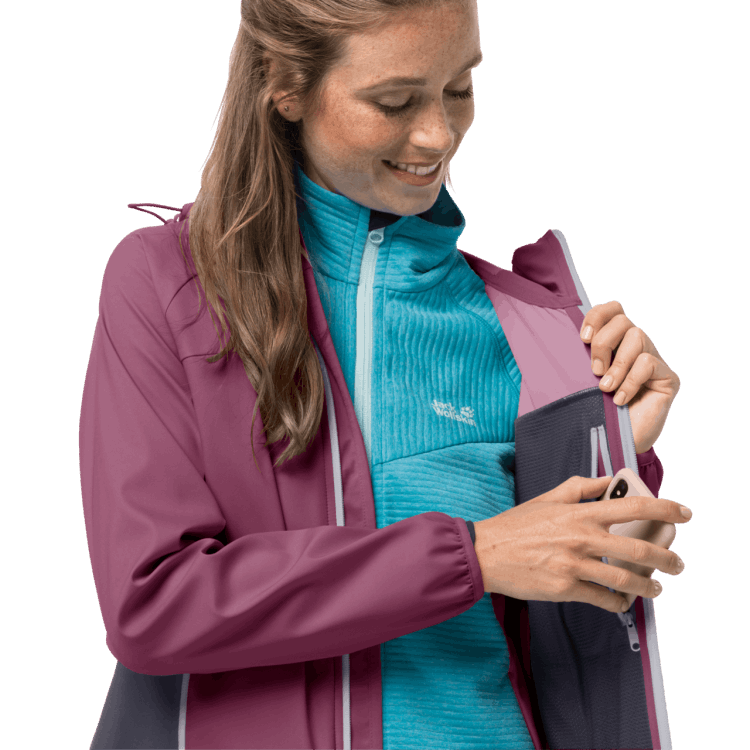 Women's Eagle Peak II Softshell Best Violet Quartz Brand Jack Wolfskin