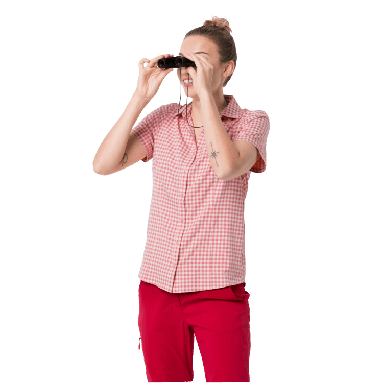 Women's Kepler Shirt Brand Jack Wolfskin Original Blush Pink Checks