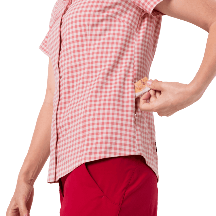 Women's Kepler Shirt Brand Jack Wolfskin Original Blush Pink Checks