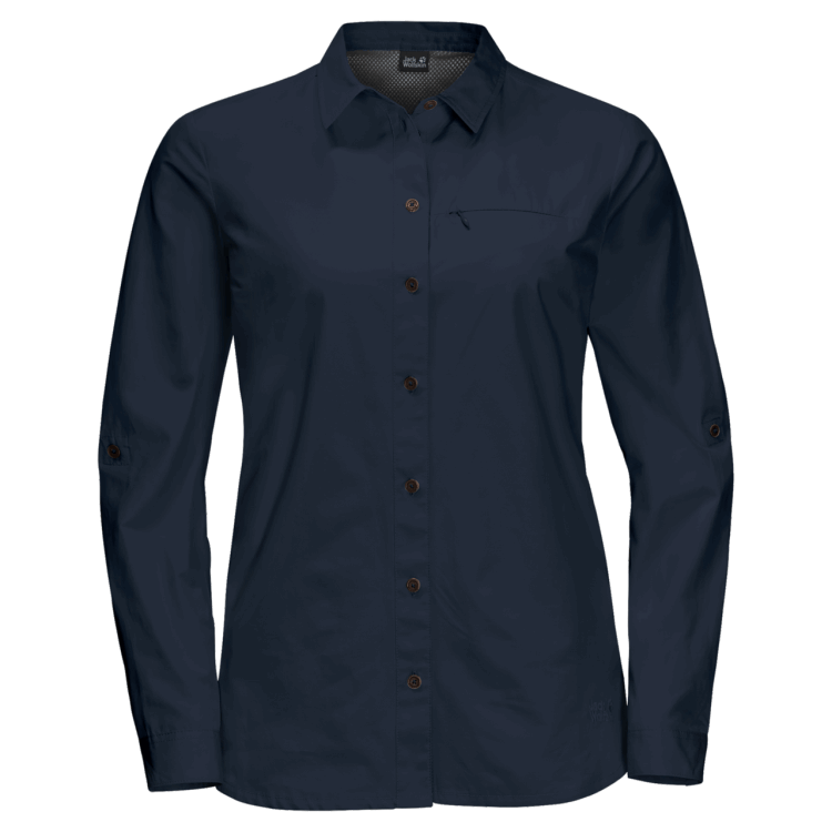 Women's Lakeside Roll-Up Shirt Midnight Blue Brand Jack Wolfskin Hot