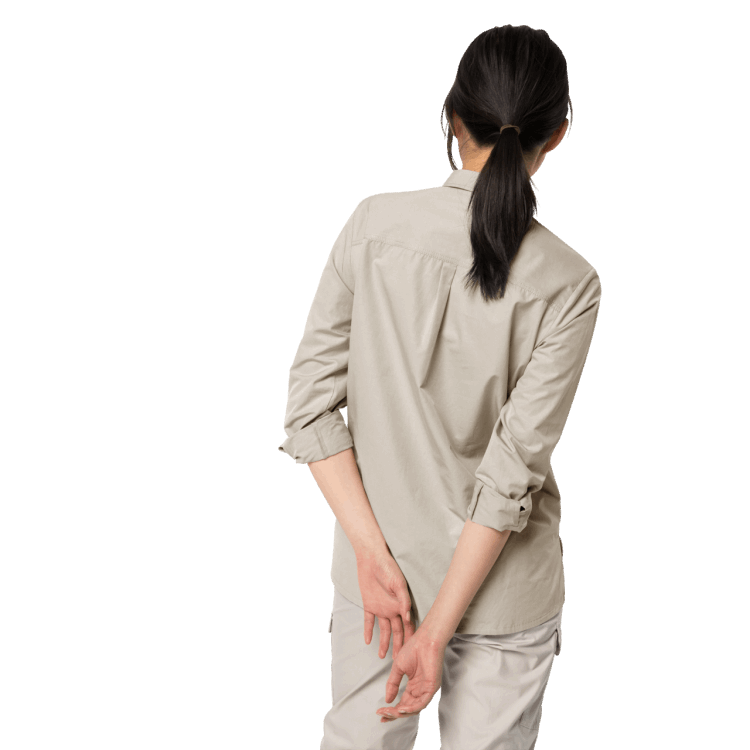 Women's Lakeside Roll-Up Shirt Dusty Grey Best Brand Jack Wolfskin