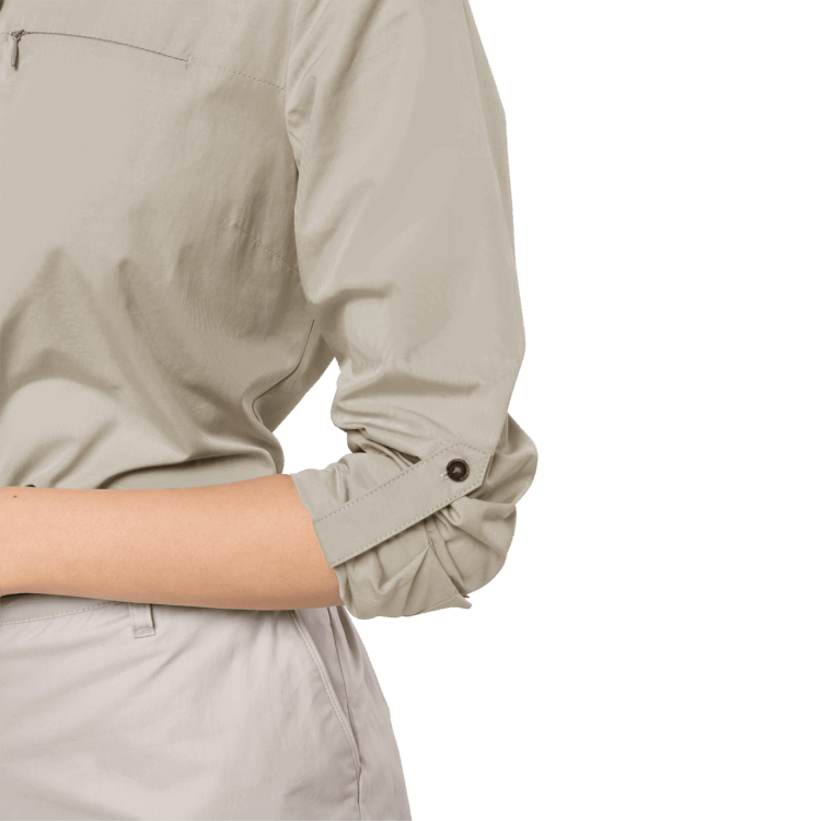 Women's Lakeside Roll-Up Shirt Dusty Grey Best Brand Jack Wolfskin