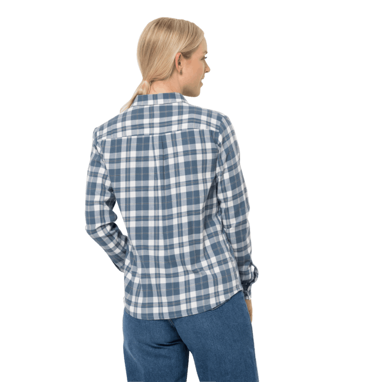 Women's Carson Shirt Fashion Frost Blue Checks Brand Jack Wolfskin