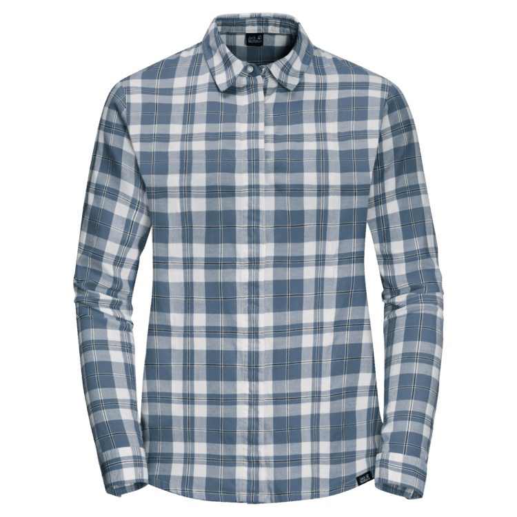 Women's Carson Shirt Fashion Frost Blue Checks Brand Jack Wolfskin