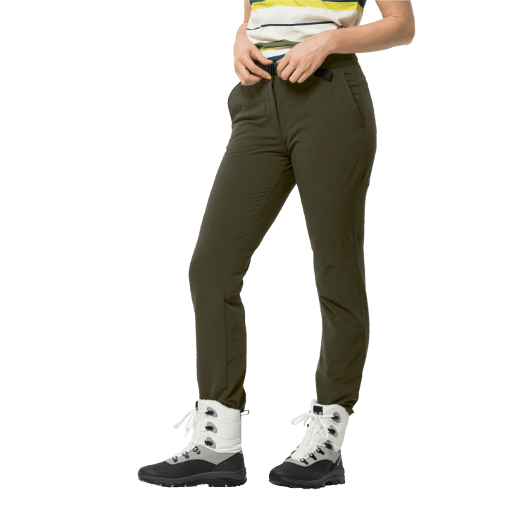 Bonsai Green Women's Winter Lifestyle Pants Brand Jack Wolfskin Fashion