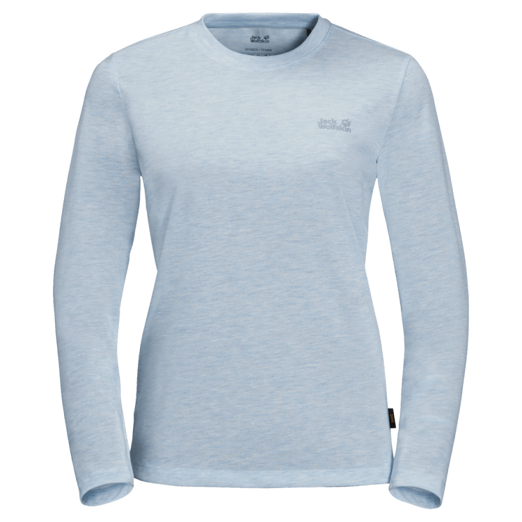 Crystal Blue Women's JWP Ls T Brand Jack Wolfskin Collections