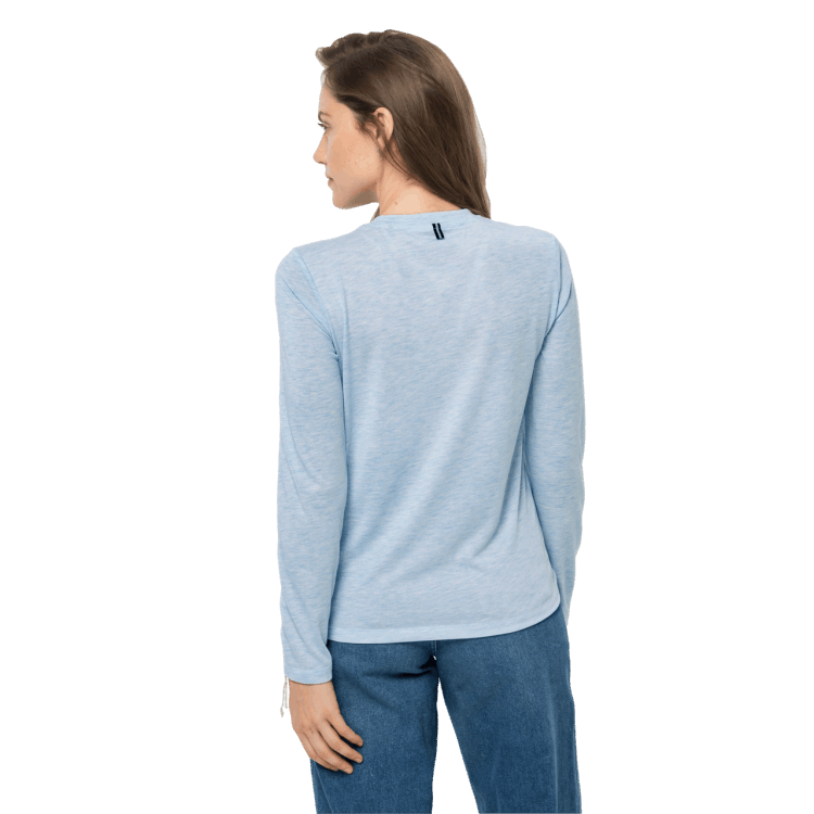 Crystal Blue Women's JWP Ls T Brand Jack Wolfskin Collections
