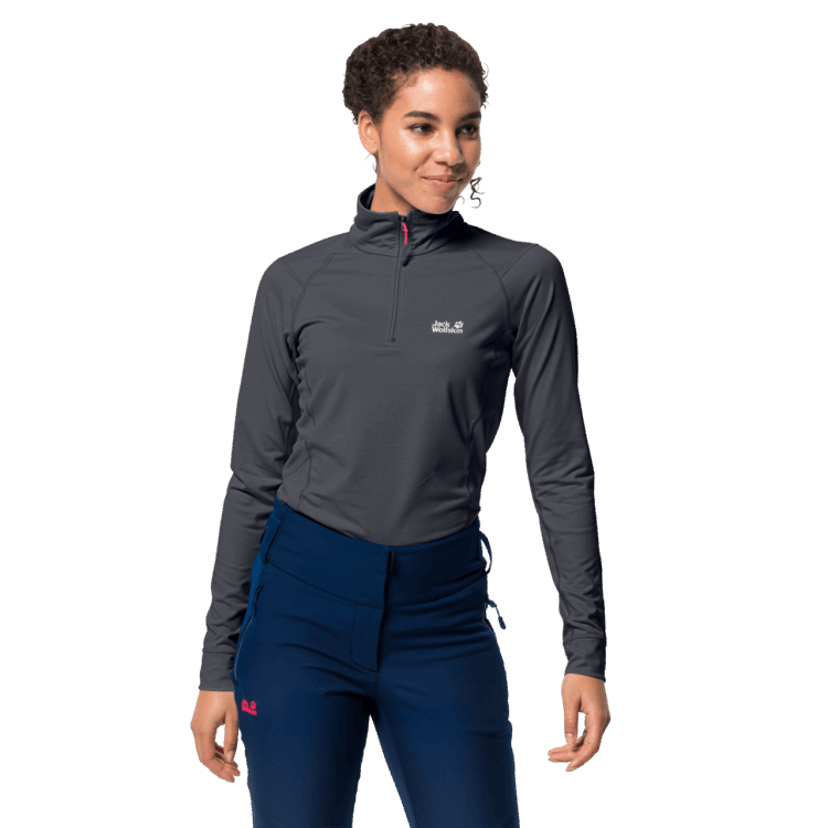 Ebony Brand Jack Wolfskin Origins Women's Snow Sky Halfzip