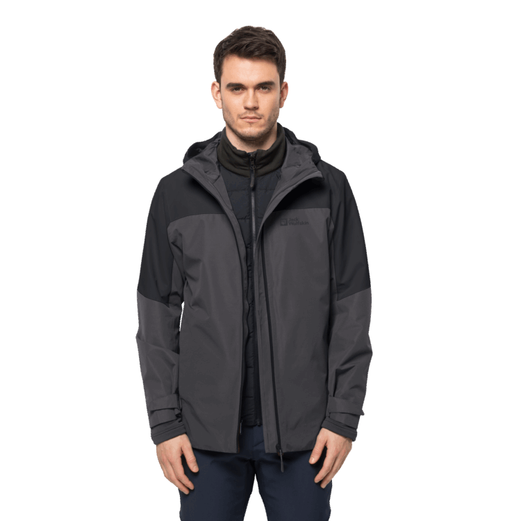 Origin Brand Jack Wolfskin Black Men's Glaabach 3In1 Jacket