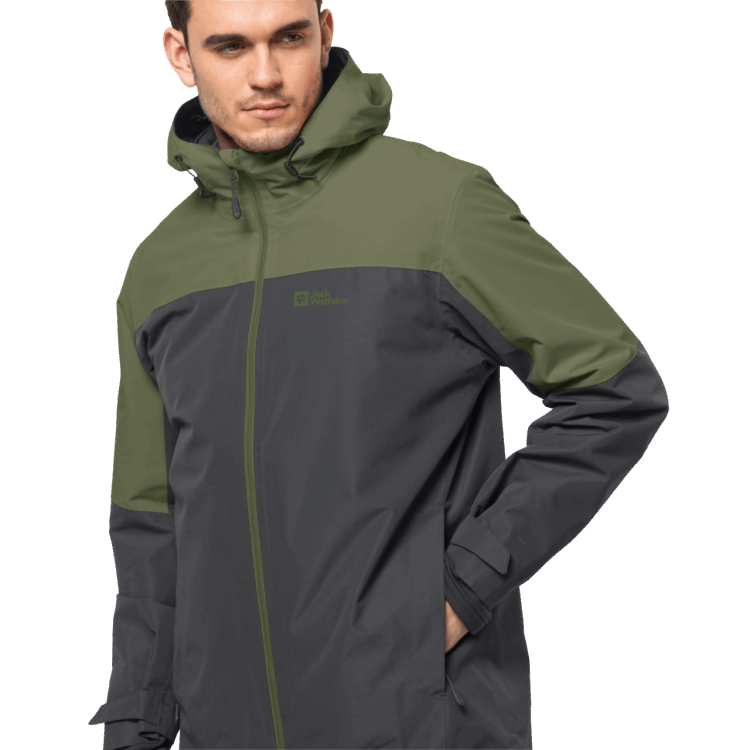 Origins Brand Jack Wolfskin Men's Glaabach 3In1 Jacket Greenwood