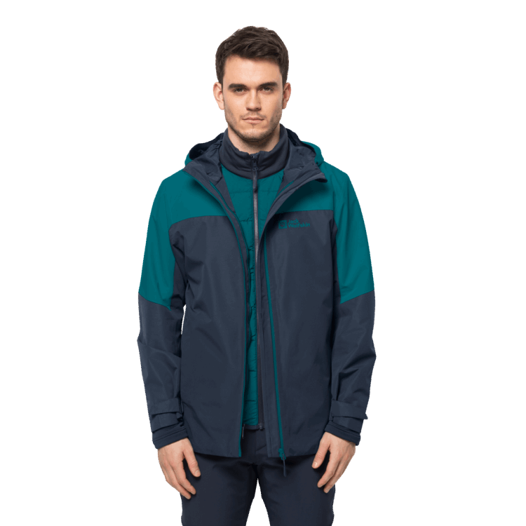 Brands Bay Blue Men's Glaabach 3In1 Jacket Brand Jack Wolfskin