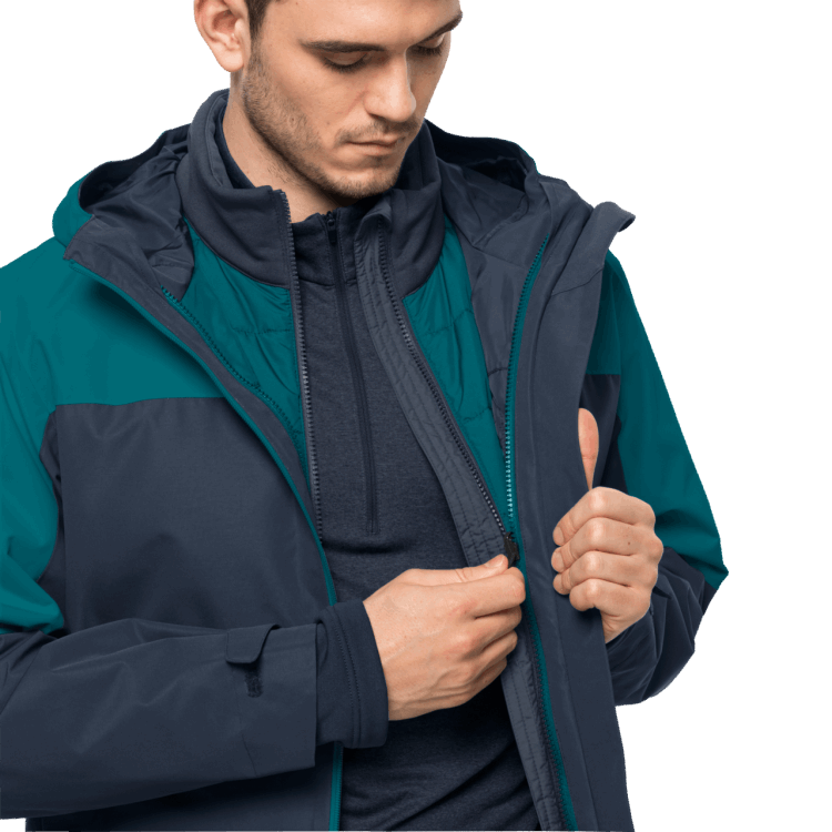 Brands Bay Blue Men's Glaabach 3In1 Jacket Brand Jack Wolfskin