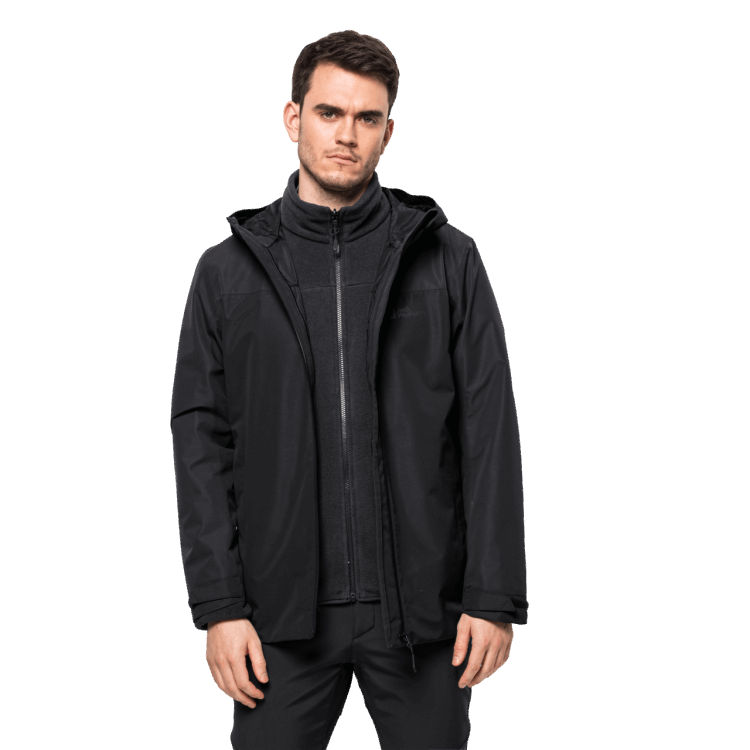 Men's Taubenberg 3In1 Jacket Brand Jack Wolfskin Hot Black