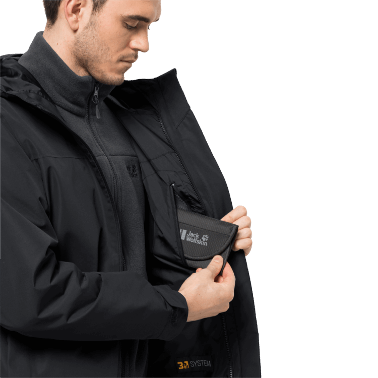 Men's Taubenberg 3In1 Jacket Brand Jack Wolfskin Hot Black