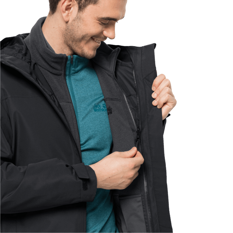 Men's Taubenberg 3In1 Jacket Brand Jack Wolfskin Hot Black