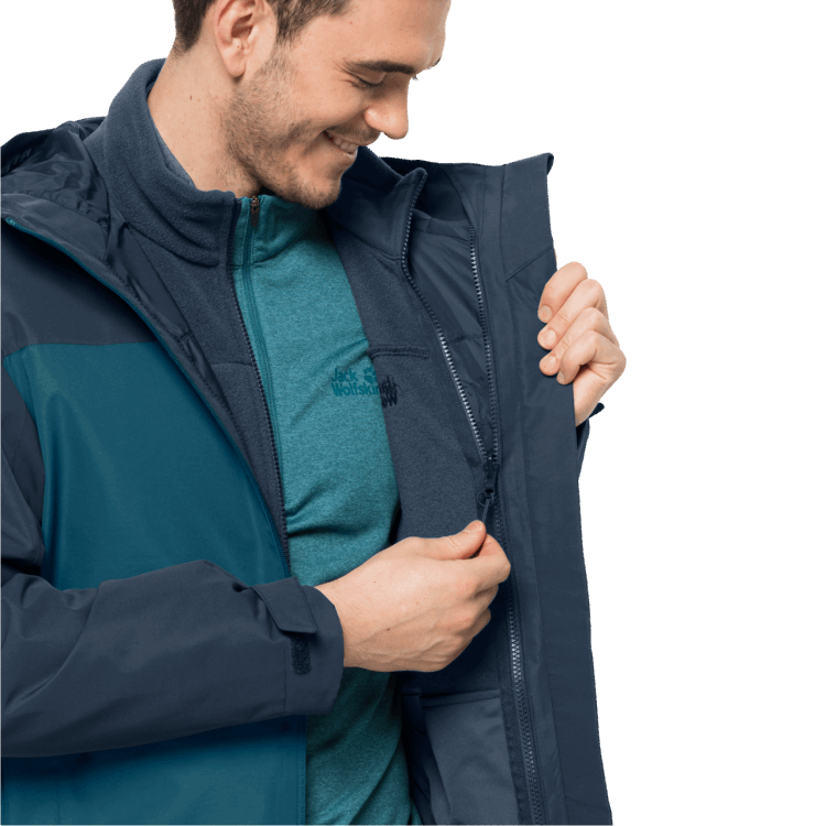 Men's Taubenberg 3In1 Jacket Blue Coral Brand Jack Wolfskin Best
