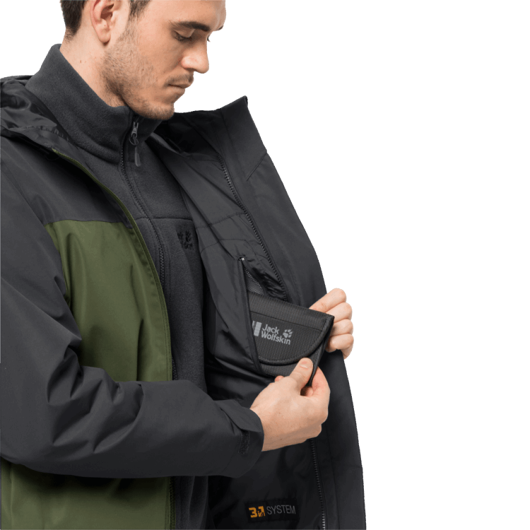 Men's Taubenberg 3In1 Jacket Greenwood New Brand Jack Wolfskin