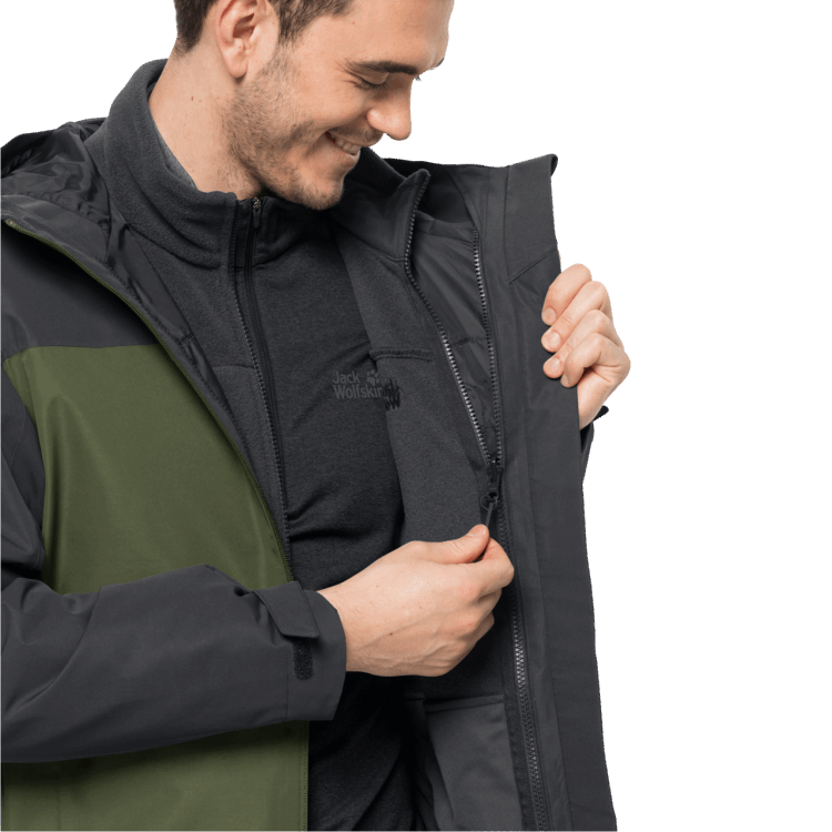 Men's Taubenberg 3In1 Jacket Greenwood New Brand Jack Wolfskin