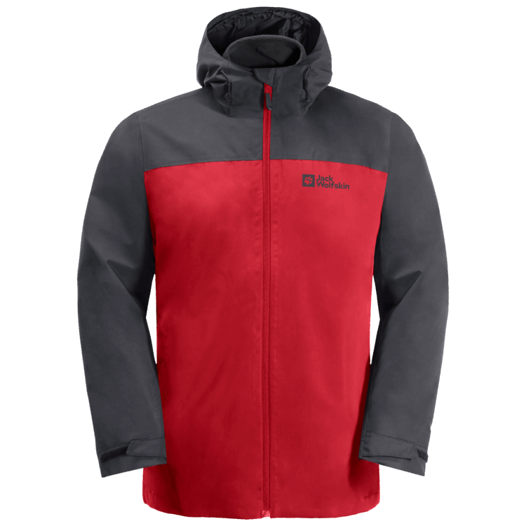 Men's Taubenberg 3In1 Jacket Fashion Brand Jack Wolfskin Adrenaline Red