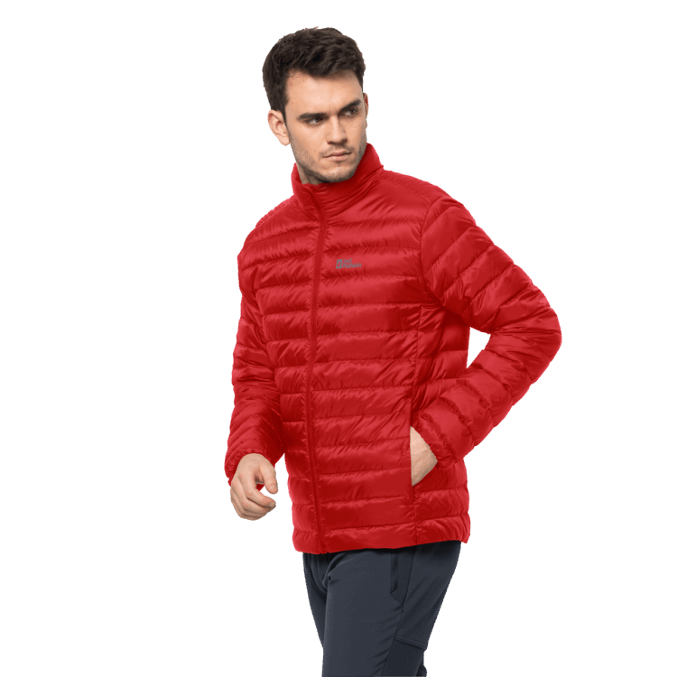 Brand Jack Wolfskin Men's Pack & Go Down Jacket Original Adrenaline Red