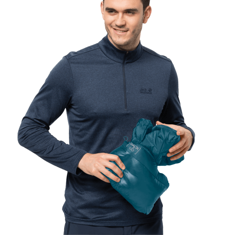 Blue Coral Brand Jack Wolfskin Hot Men's Pack & Go Down Jacket