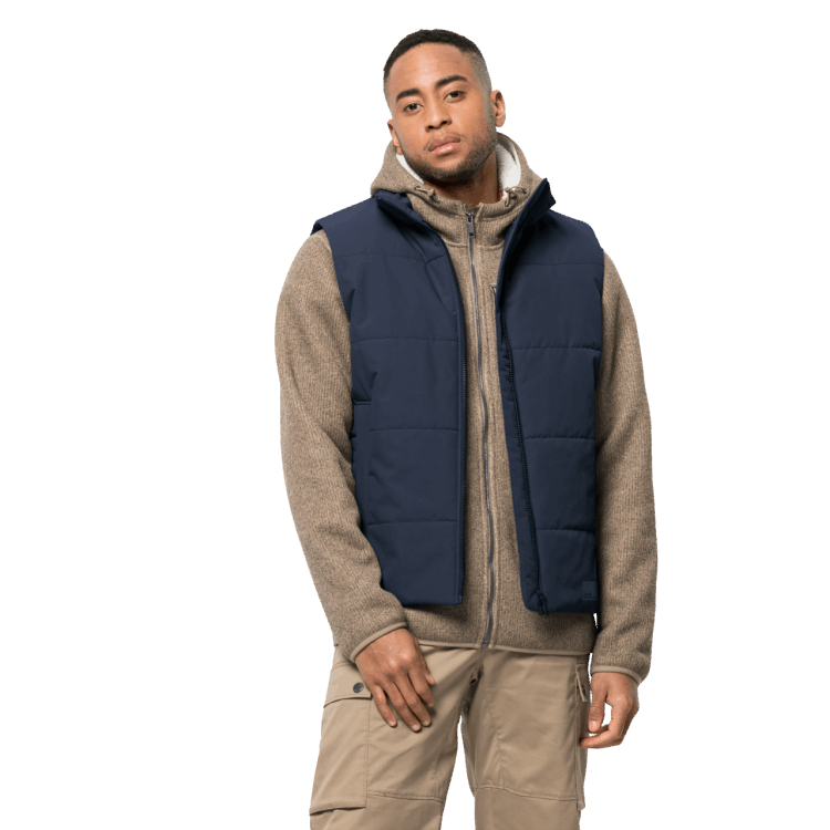 Night Blue Men's White Frost Vest Brand Jack Wolfskin Collection