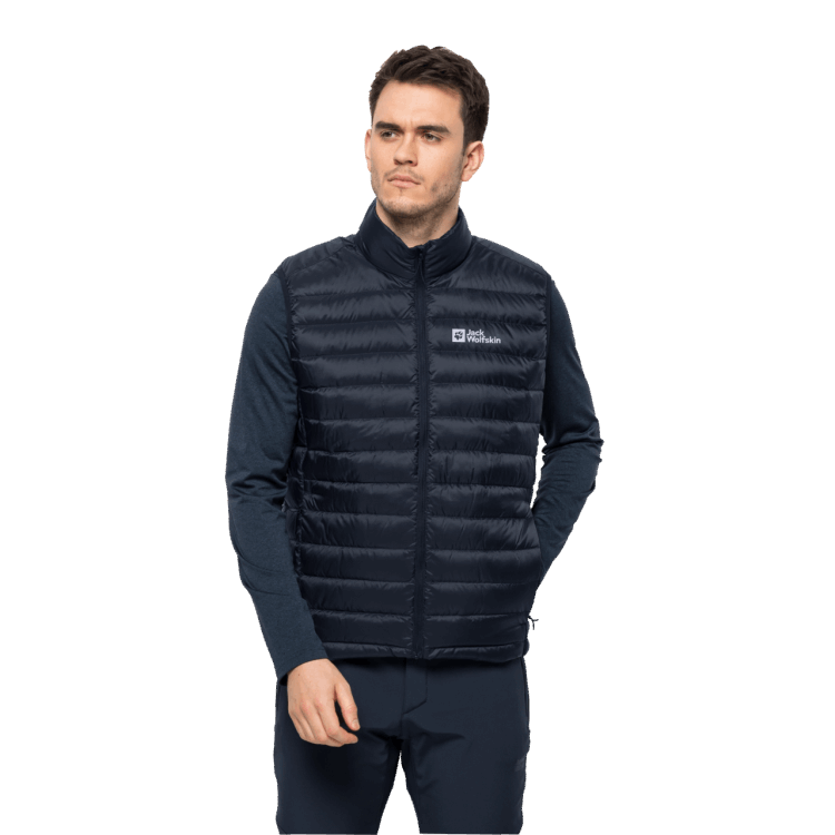Men's Pack & Go Down Vest Night Blue Collection Brand Jack Wolfskin