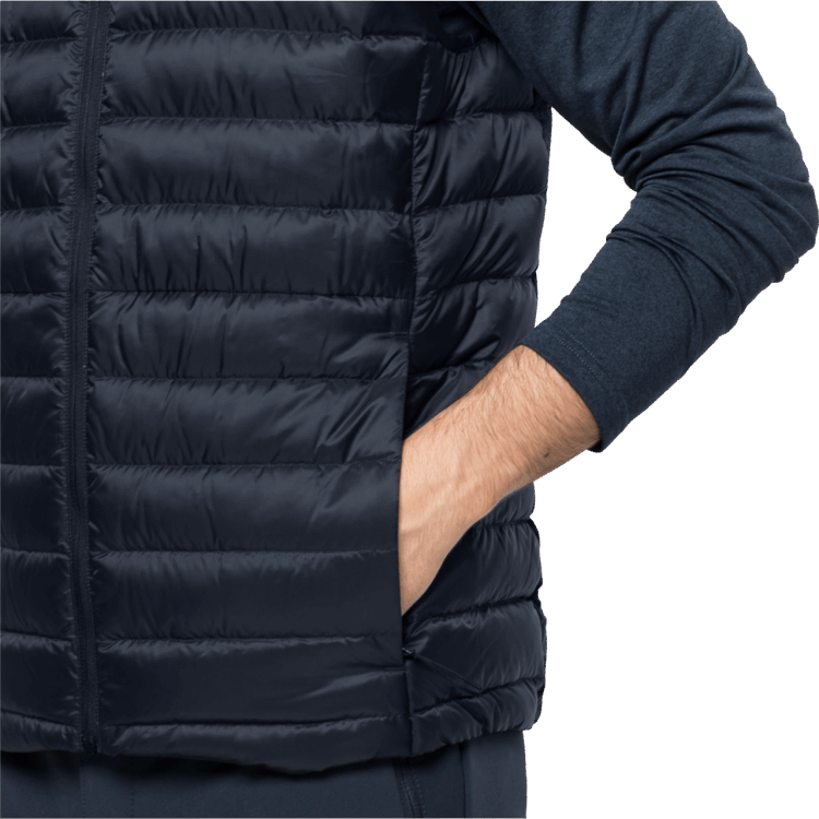 Men's Pack & Go Down Vest Night Blue Collection Brand Jack Wolfskin