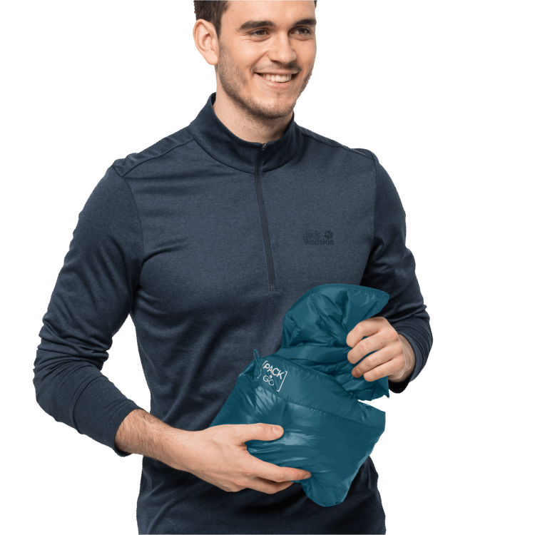 Brand Jack Wolfskin Blue Coral Men's Pack & Go Down Vest Brand