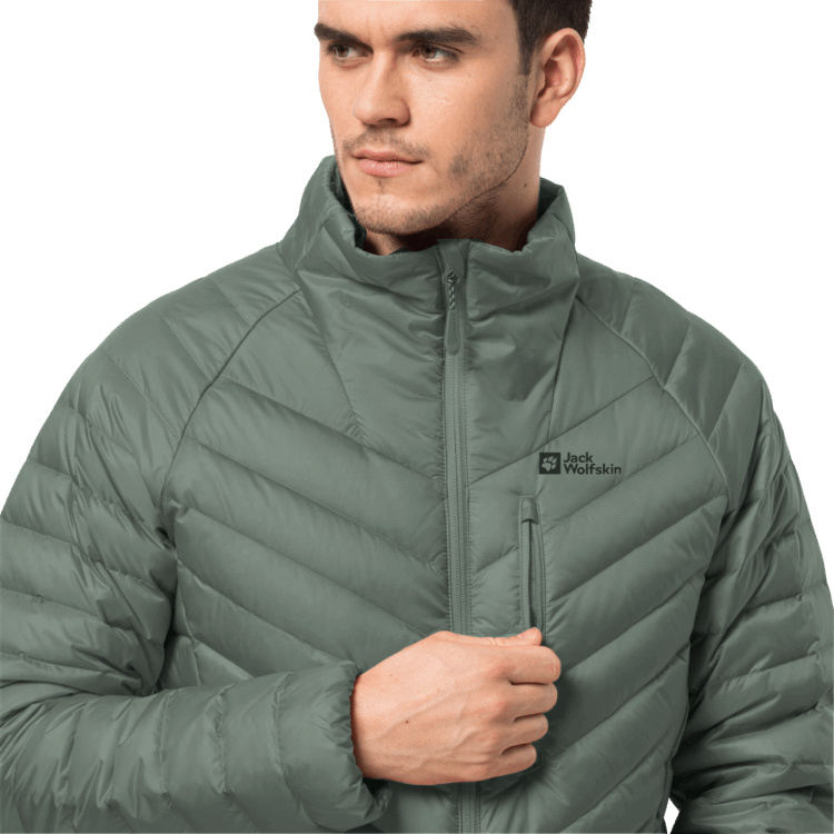 Hedge Green Brand Jack Wolfskin Men's Passamani Down Jacket Fashion