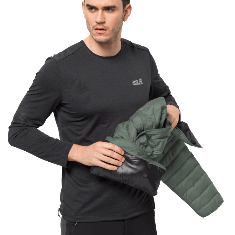 Hedge Green Brand Jack Wolfskin Men's Passamani Down Jacket Fashion