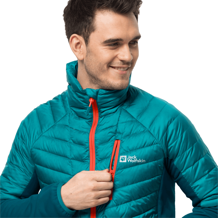 Bay Blue Men's Nebelhorn Down Hybrid Origins Brand Jack Wolfskin