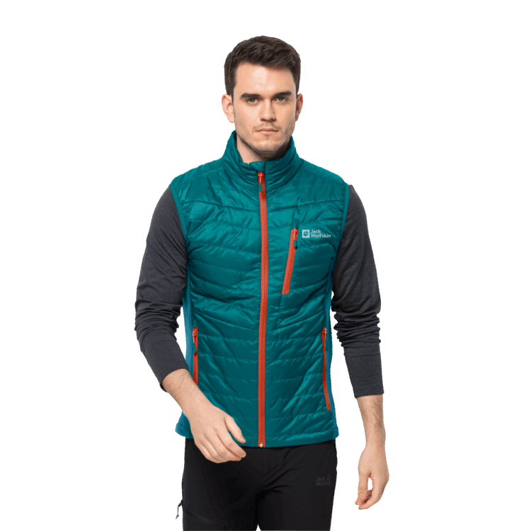 Men's Routeburn Pro Insulated Vest Brand Jack Wolfskin Bay Blue Fashion