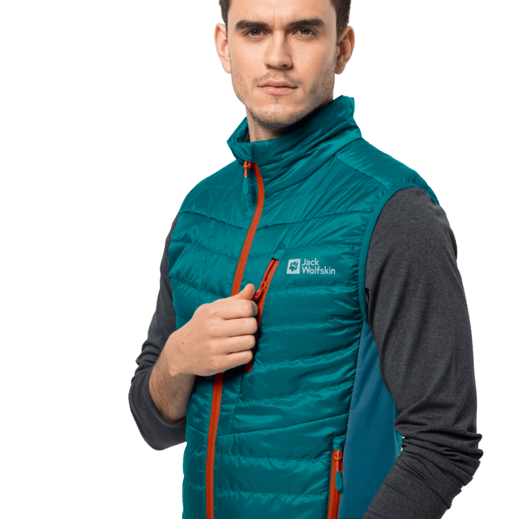 Men's Routeburn Pro Insulated Vest Brand Jack Wolfskin Bay Blue Fashion