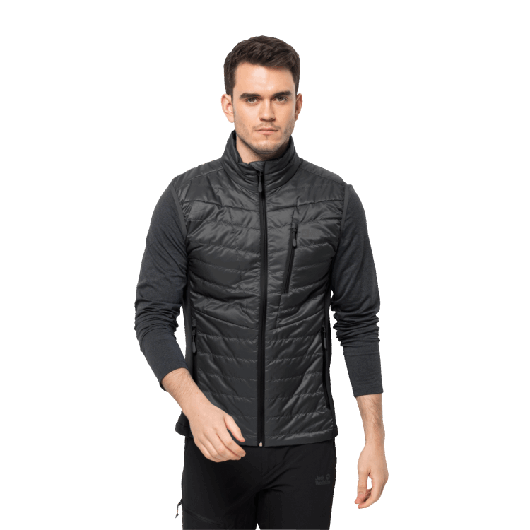 Men's Routeburn Pro Insulated Vest Brand Jack Wolfskin Collection Black