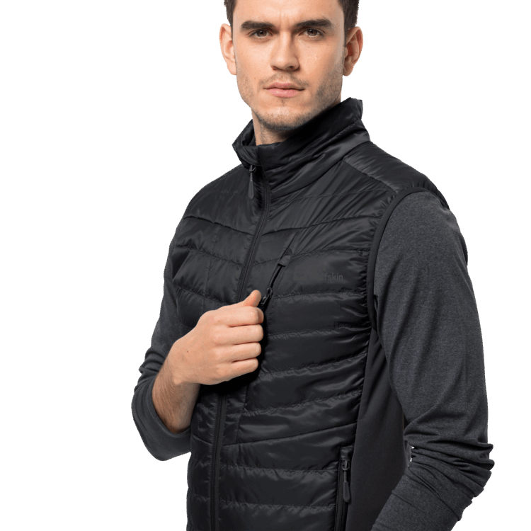 Men's Routeburn Pro Insulated Vest Brand Jack Wolfskin Collection Black