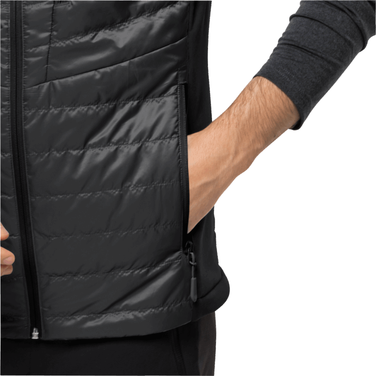 Men's Routeburn Pro Insulated Vest Brand Jack Wolfskin Collection Black