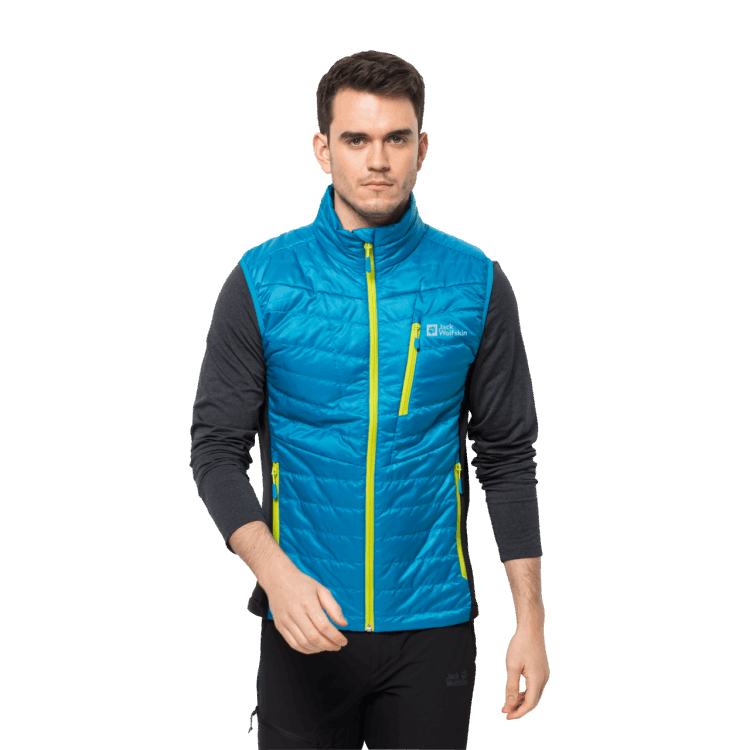 Men's Routeburn Pro Insulated Vest Blue Pacific Brand Jack Wolfskin Collections