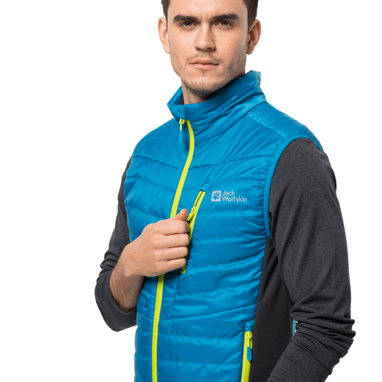 Men's Routeburn Pro Insulated Vest Blue Pacific Brand Jack Wolfskin Collections