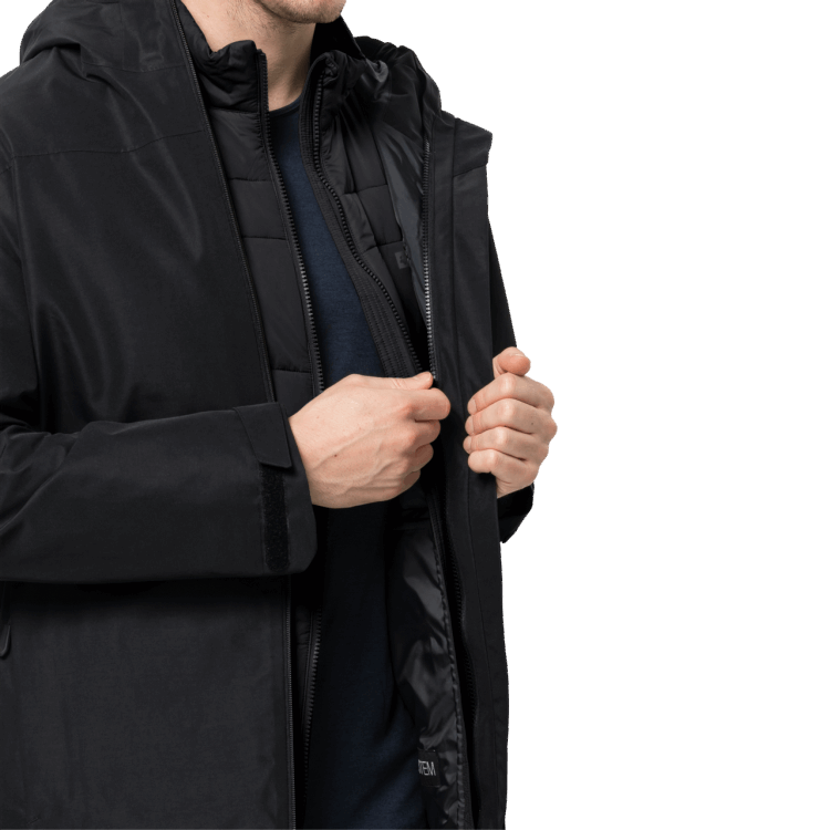 Men's Bergland Insulated Jacket Brand Black Brand Jack Wolfskin