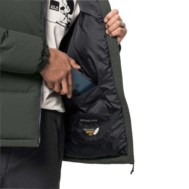 Brand Jack Wolfskin Antique Green Men's Alex Down Jacket Original